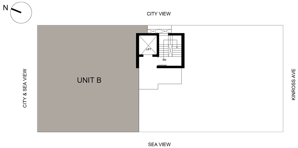 Unit B position and orientation within the floor plate