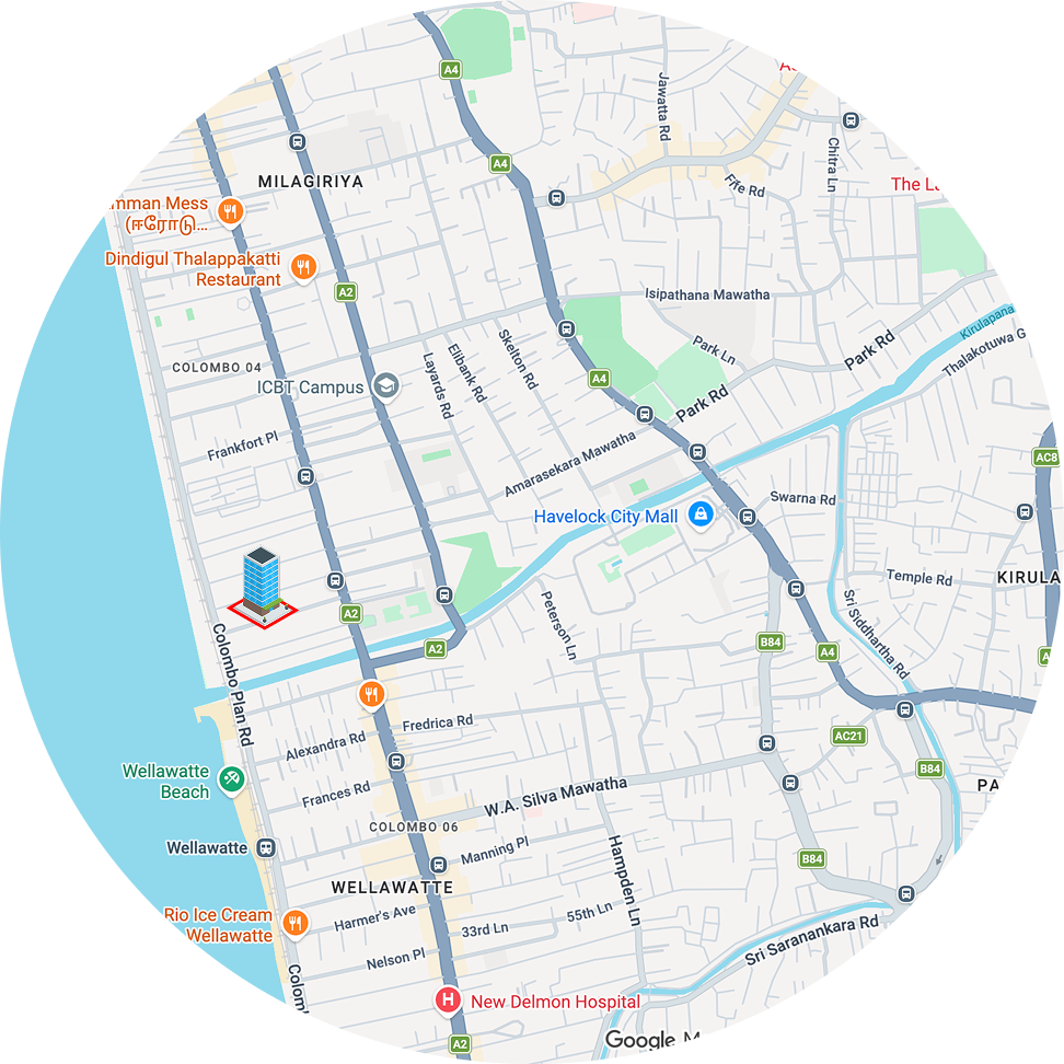 Map of GR Elite location in Colombo 04 with nearby landmarks